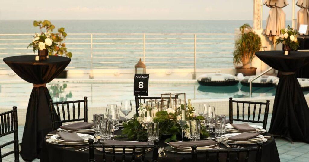 Sparks-designed rooftop tablescape for First Night at Soho Beach House Miami — table styling and dinner design for the private CMO gathering co-hosted with The Ad Council ahead of POSSIBLE 2026.