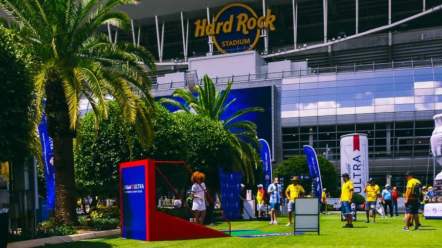 Fans enjoying the Michelob ULTRA Beer Garden at Copa América