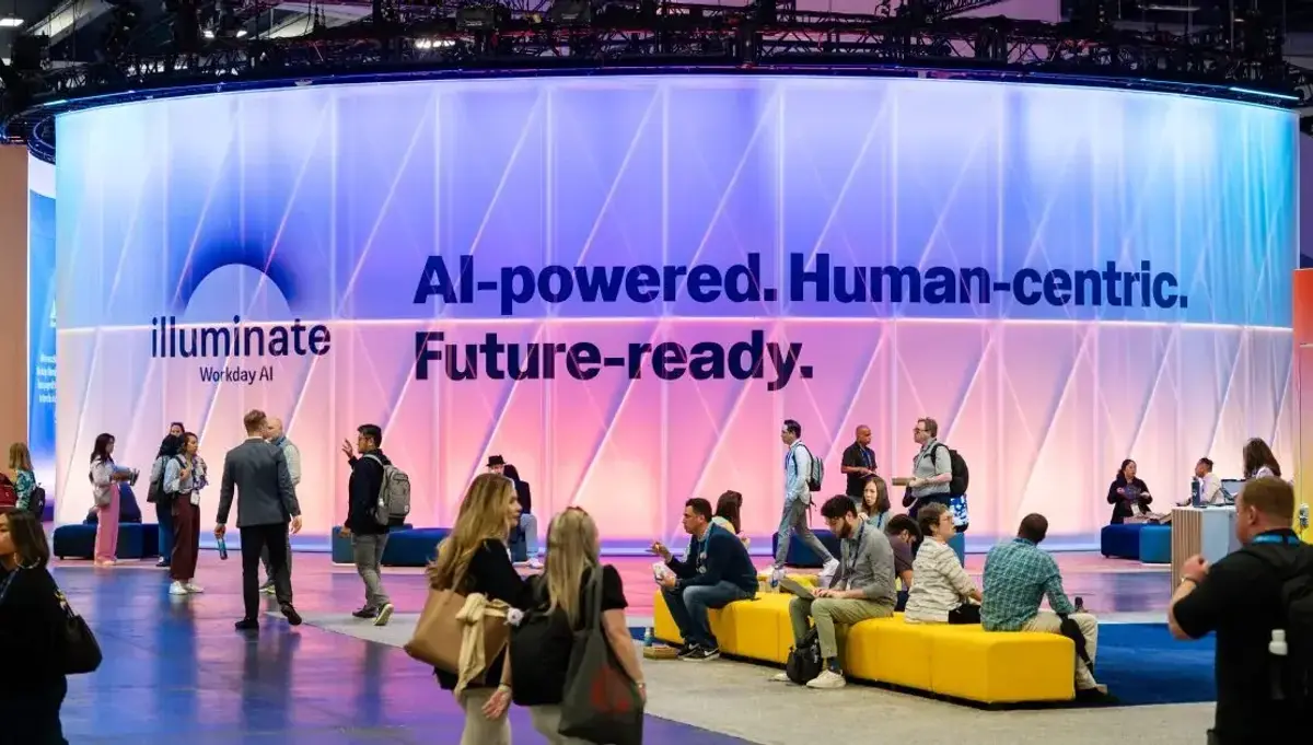 AI-powered, human-centric theme wall at Workday Rising 2025