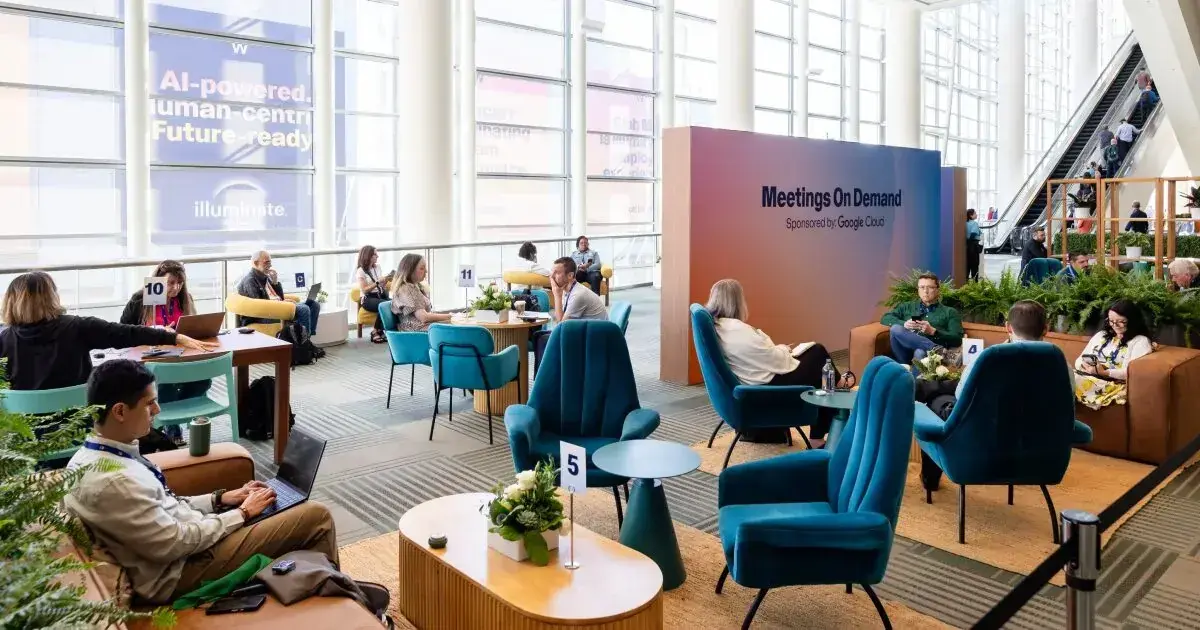 Meetings On-Demand lounge at Workday Rising 2025
